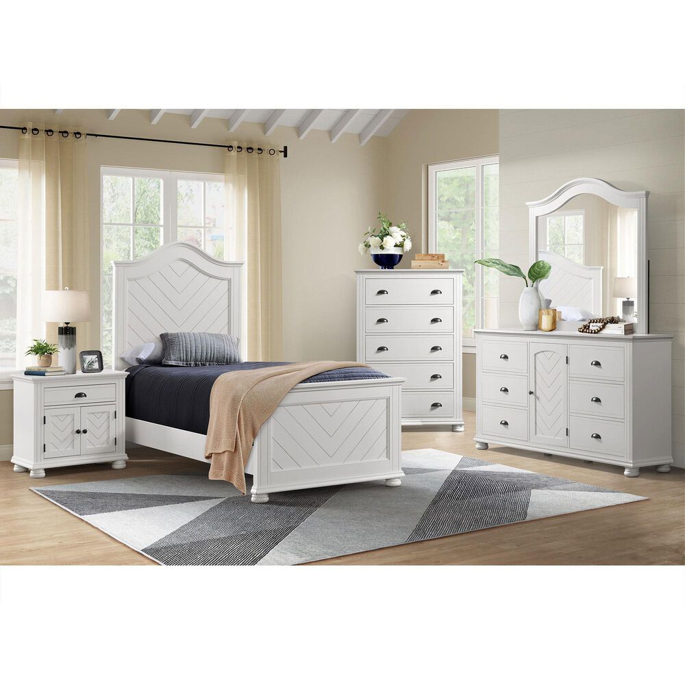 Mayberry Hill Kona 1-Drawer Nightstand in White, , large