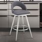 Blue River Charlotte Swivel Barstool with Gray Cushion in Brushed Stainless Steel, , large