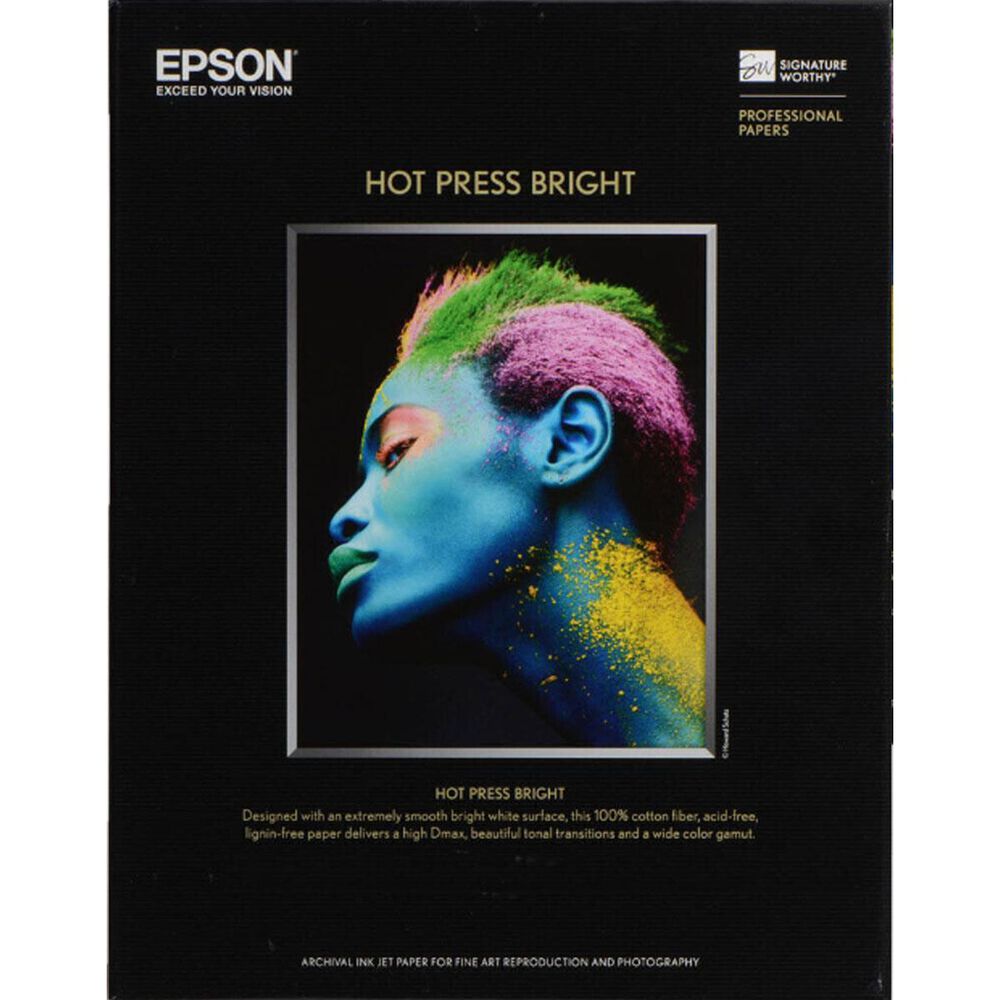 Epson Hot Press Bright, 8.5" x 11", 25 sheets (S042327), , large