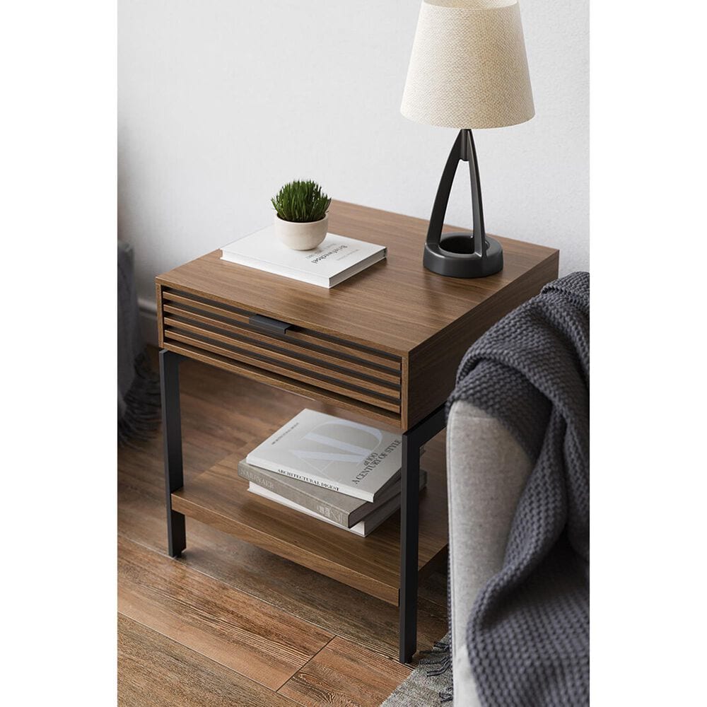 BDI Cora End Table in Natural Walnut and Black, , large