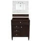 James Martin Brittany 30" Single Bathroom Vanity in Burnished Mahogany with 3 cm Eternal Jasmine Pearl Quartz Top and Rectangle Sink, , large