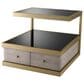 Eichholtz Kuboa Side Table in Brushed Brass, Grey Oak and Black, , large