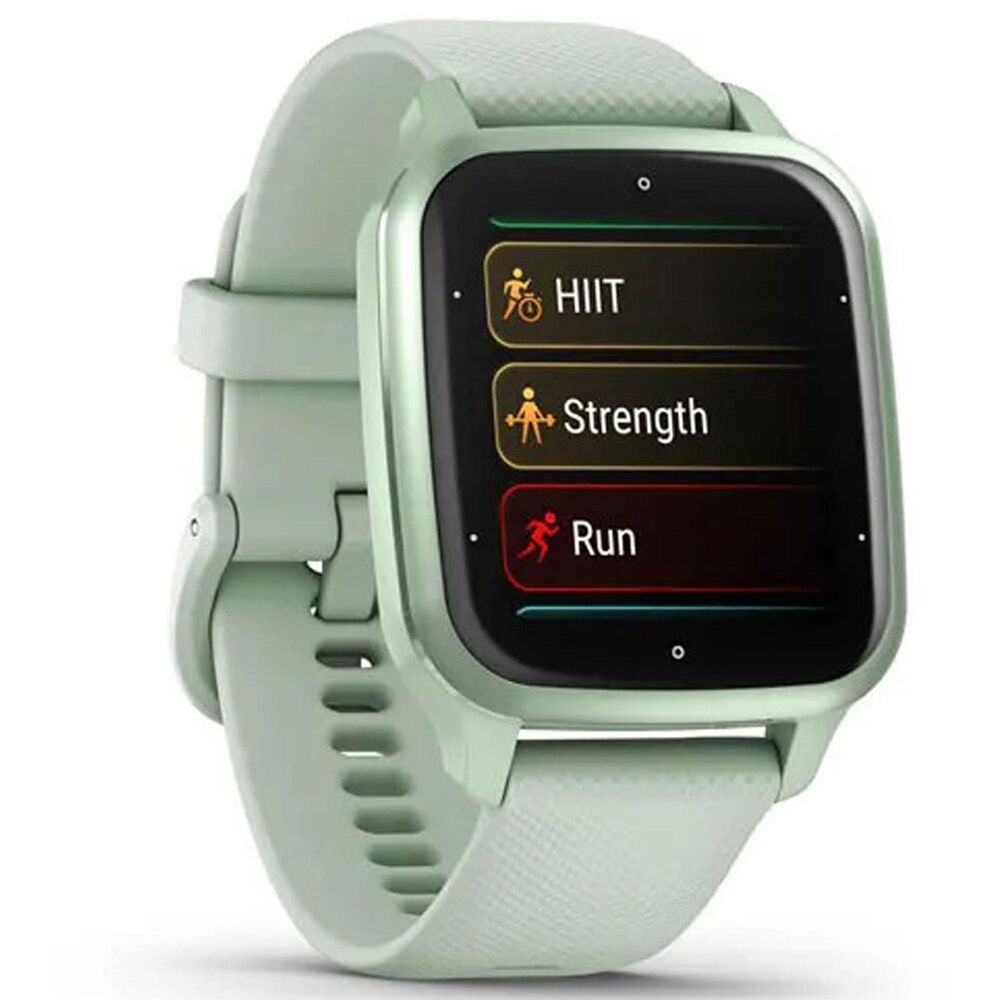 Garmin Venu Sq 2 GPS Smartwatch in Metallic Mint Aluminum Bezel with Cool Mint Case and Silicone Band, , large
