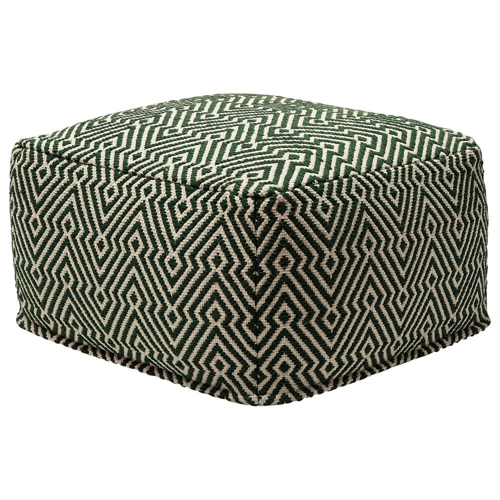 Signature Design by Ashley Abacy Pouf in Green and Ivory, , large