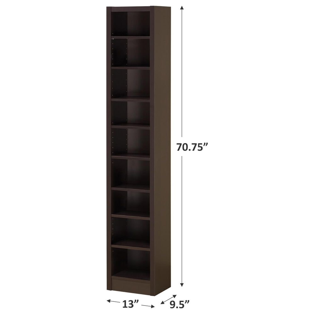 Pacific Landing Narrow Bookcase in Dark Wood, , large