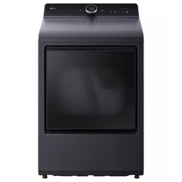 LG 7.3 Cu. Ft. Rear Control Gas Dryer with LG EasyLoad Door, AI Sensing and TurboSteam in Matte Black, , large