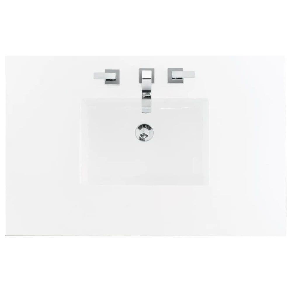 James Martin Breckenridge 48&quot; Single Bathroom Vanity in Smokey Celadon with 3 cm White Zeus Quartz Top and Rectangular Sink, , large