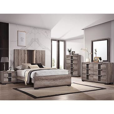 Claremont Rangley 5-Piece Queen Bedroom Set in Grey and Black, , large
