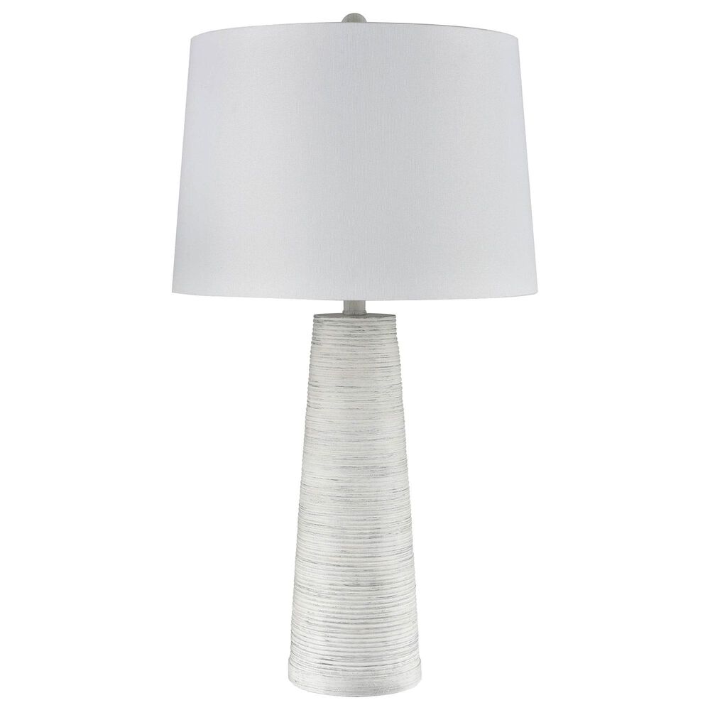 Flair Industries Ribbed Table Lamp in White Washed | NFM