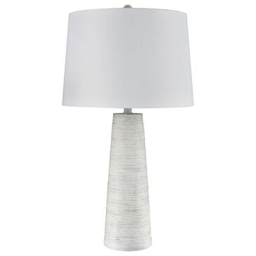 Flair Industries Ribbed Table Lamp in White Washed, , large