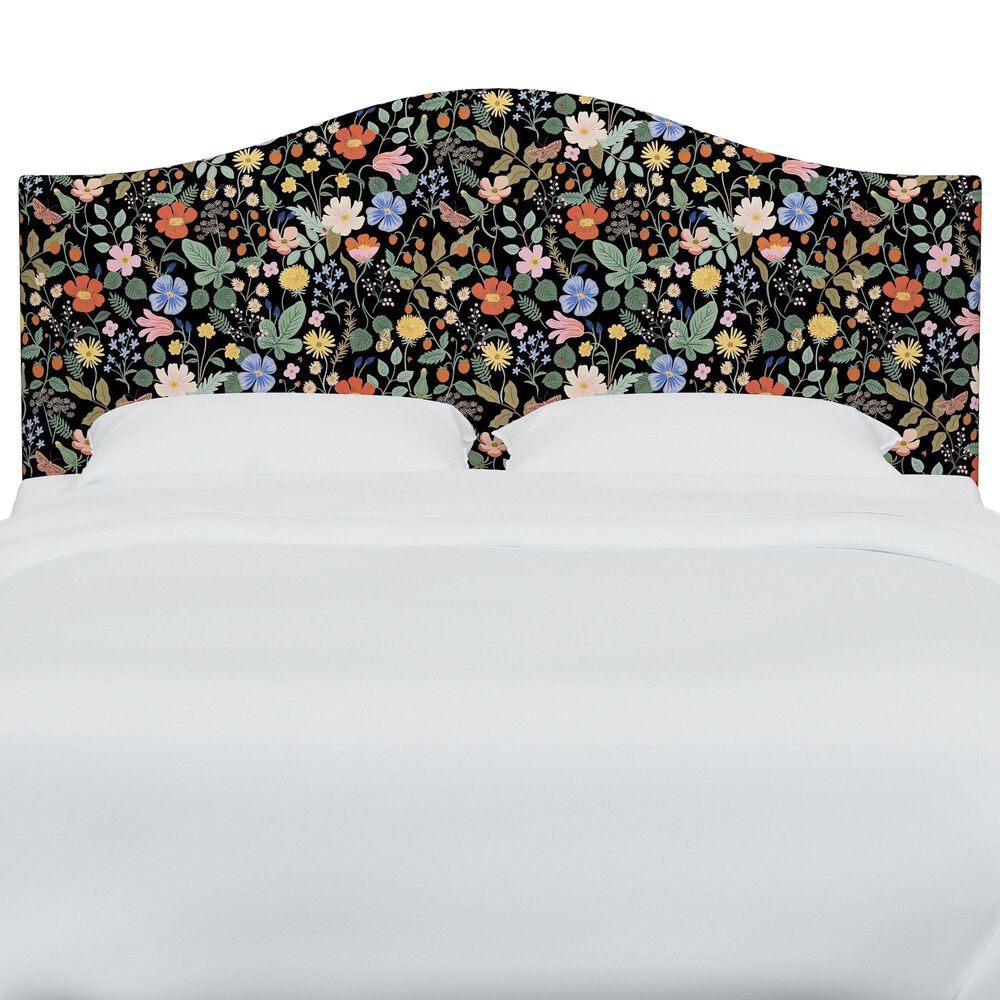 Rifle Paper Co Crafted by Cloth and Company Mayfair Twin Headboard in Aviary Black/Cream, , large