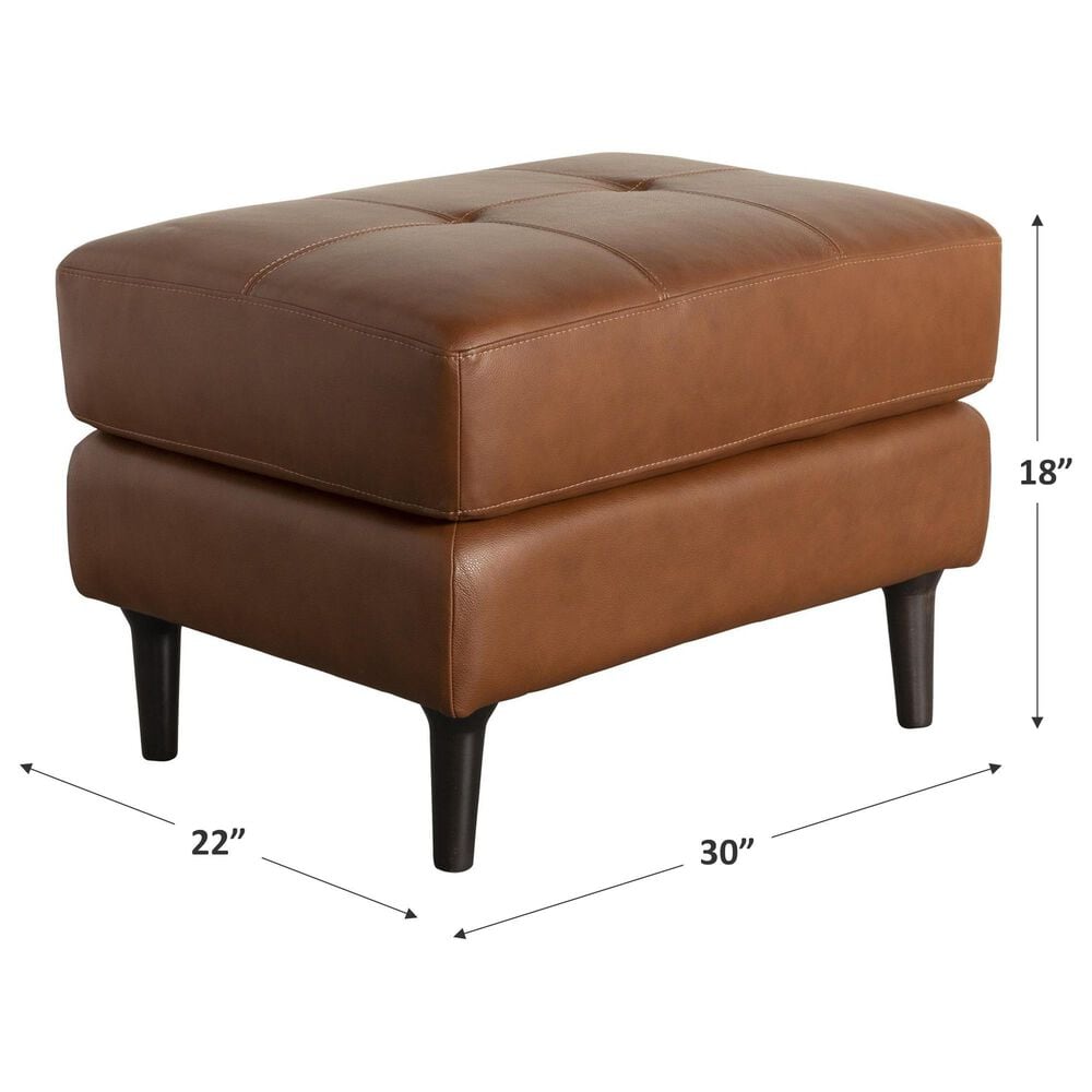 Chateau D&#39;ax Leather Ottoman in Cognac, , large