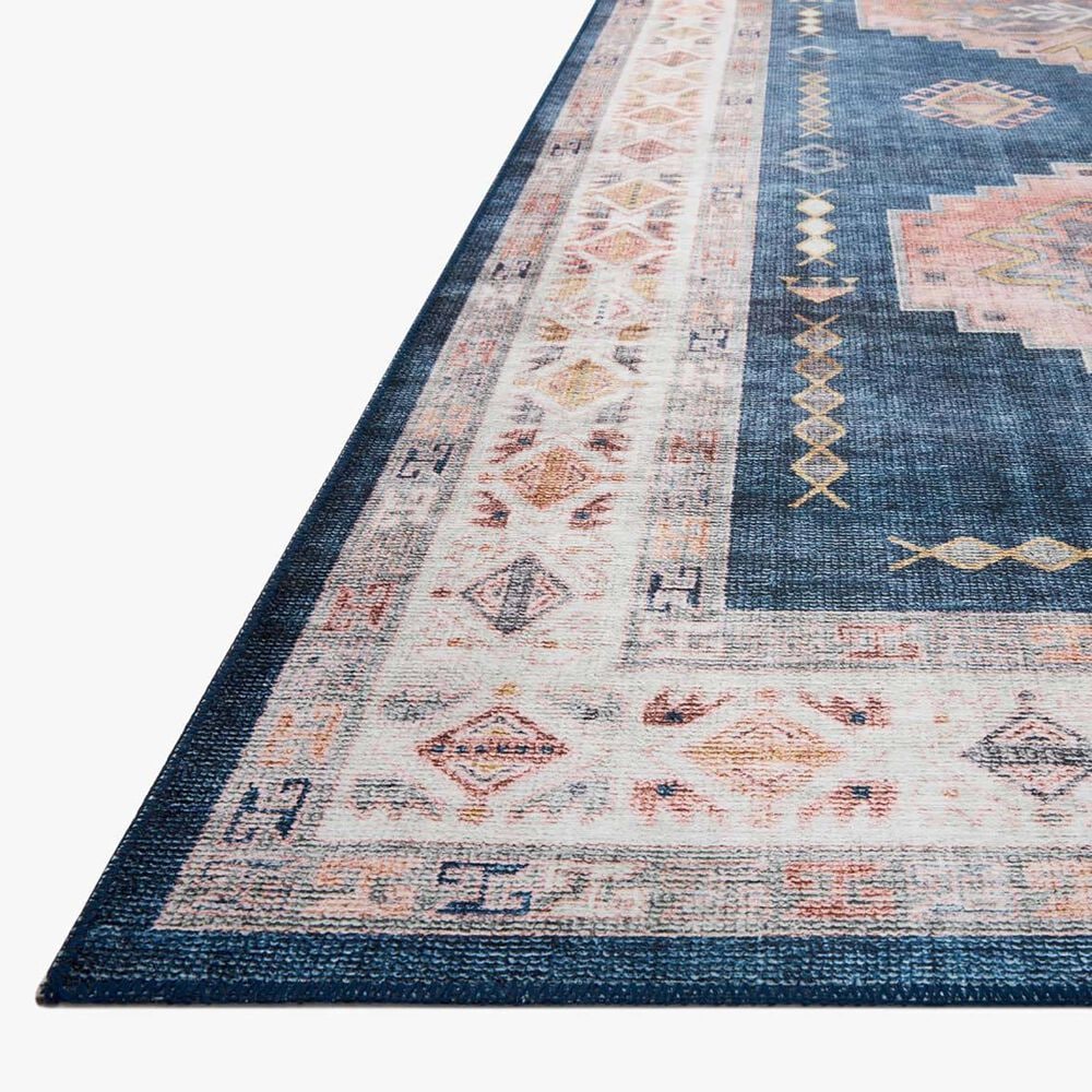 Loloi II Heidi  2&#39; x 5&#39; Denim and Blush Area Rug, , large