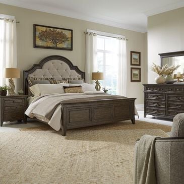 Belle Furnishings Paradise Valley 4-Piece King Bedroom Set in Saddle Brown, , large