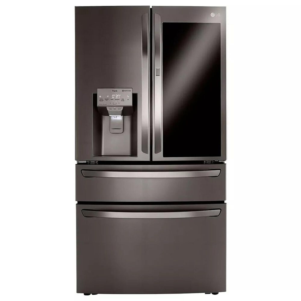 lg 2-Piece Kitchen Package with 23 Cu. Ft 4-Door French Door Refrigerator and Pocket Handle Dishwasher in Black Stainless Steel, , large