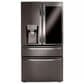 lg 2-Piece Kitchen Package with 23 Cu. Ft 4-Door French Door Refrigerator and Pocket Handle Dishwasher in Black Stainless Steel, , large