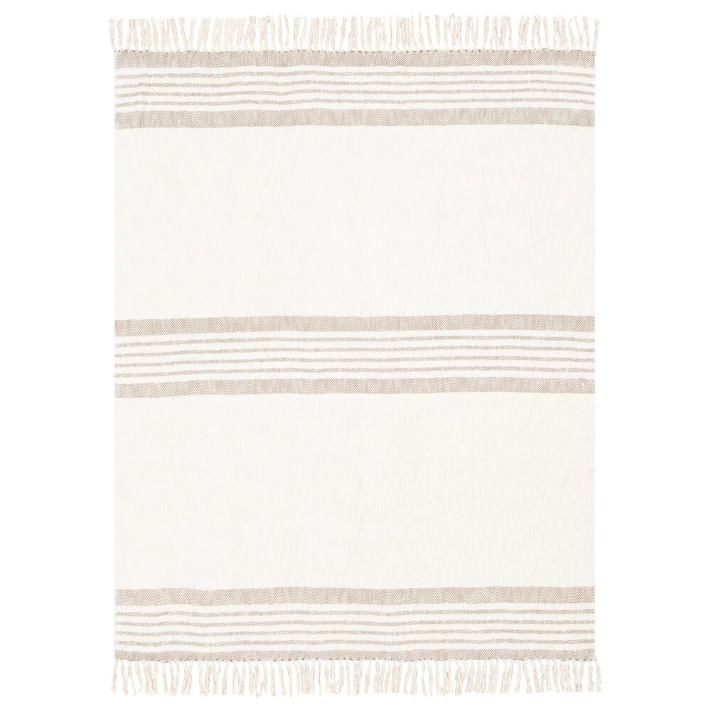 Surya Chamonix 50" x 70" Throw in Taupe and Cream, , large