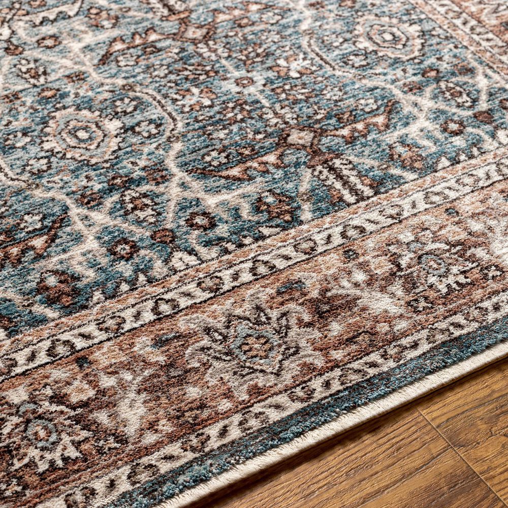 Surya Carlisle Oriental 5&#39;3&quot; x 7&#39;9&quot; Pale Blue, Dusty Pink, Medium Brown, Cream and Charcoal Area Rug, , large