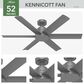 Hunter Kennicott 52" Outdoor Ceiling Fan in Matte Silver, , large