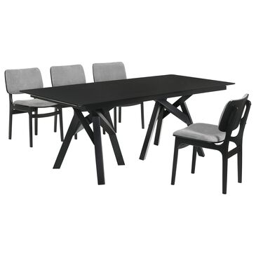 Blue River Cortina and Lima 5-Piece Rectangle Dining Set in Black, , large