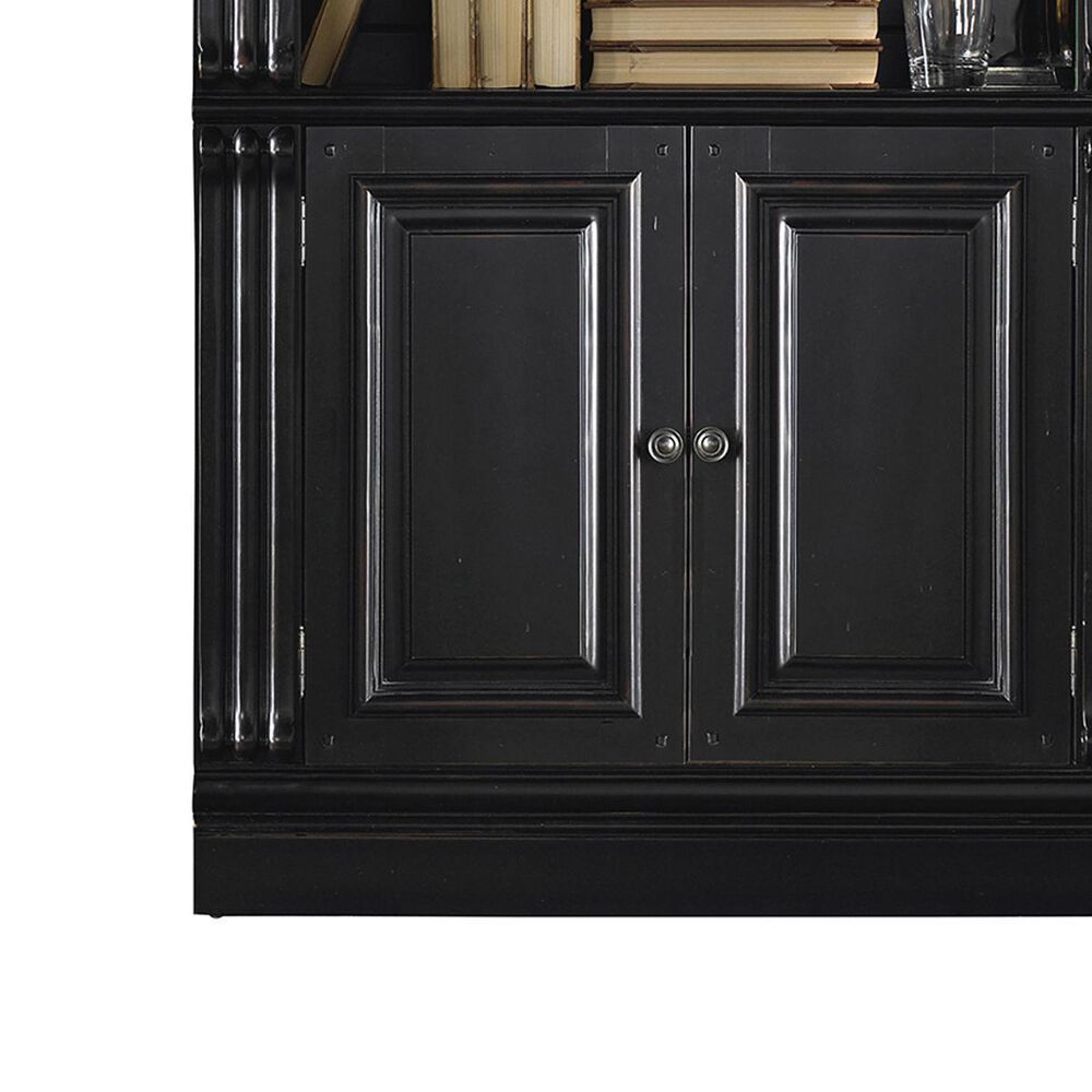 Hooker Furniture Telluride Door Bunching Bookcase in Black with Reddish Brown Rub-Through, , large