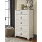 Signature Design by Ashley Willowton 5 Drawer Chest in White Washed, , large