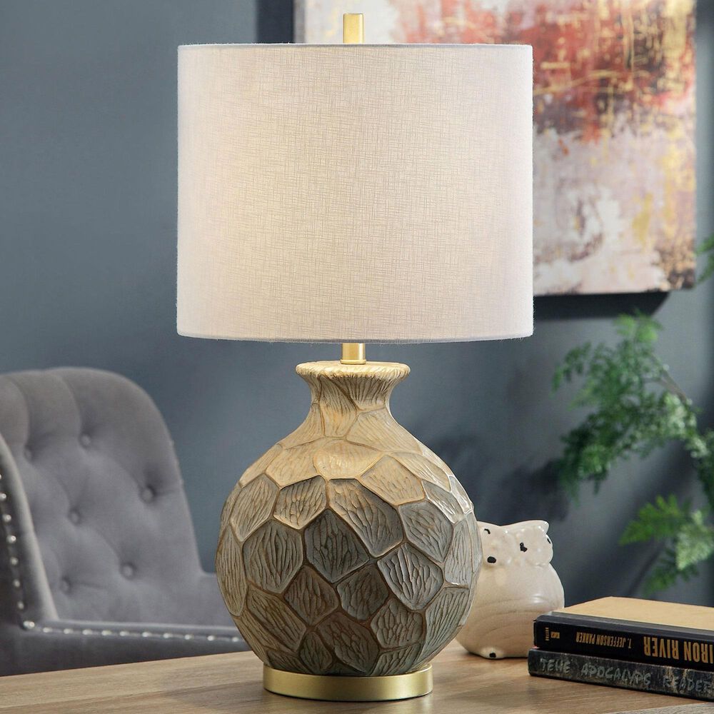 Flair Industries Baffo Table Lamp in Light Gold and Silver Sage, , large