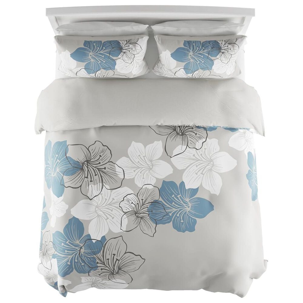 Timberlake Lavish Home &quot;Enchanted&quot; 3-Piece King Comforter Set in Blue &amp; White Floral, , large