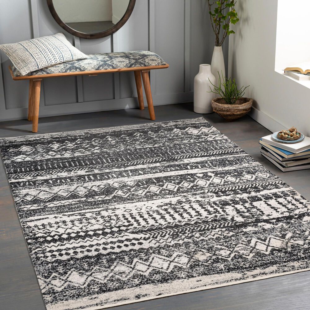 Surya Lavadora  9&#39;3&quot; x 12&#39; Black, Gray and Light Gray Area Rug, , large