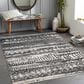 Surya Lavadora  9"3" x 12" Black, Gray and Light Gray Area Rug, , large