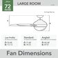 Hunter Gravity 72" Ceiling Fan with LED Light in Matte Black, , large