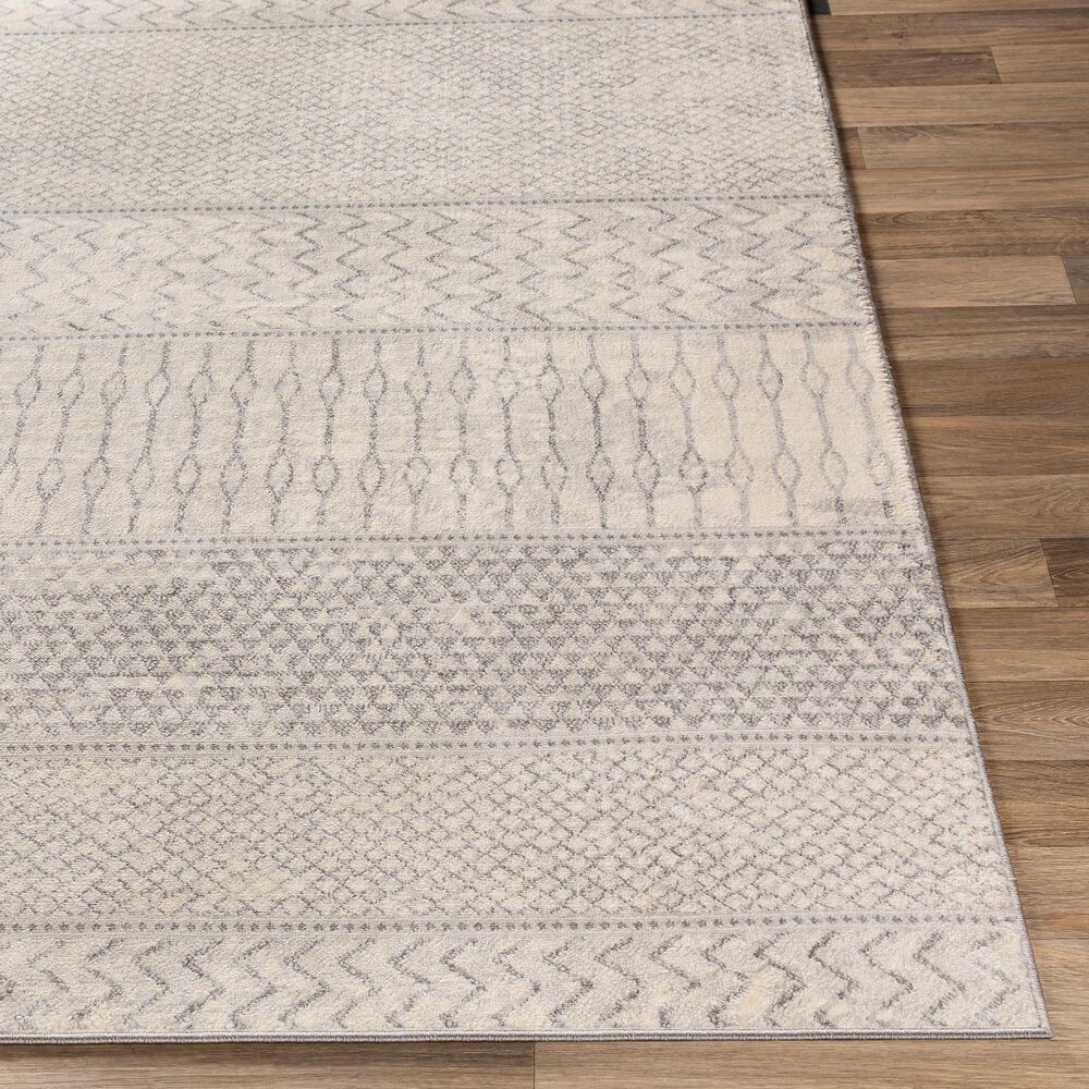 Surya Monaco MOC-2306 4&#39;3&quot; x 6&#39; Silver Gray and Cream Area Rug, , large