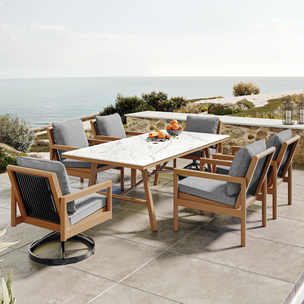 Clear Creek Collection 7-Piece Outdoor Dining Set in Natural, , large