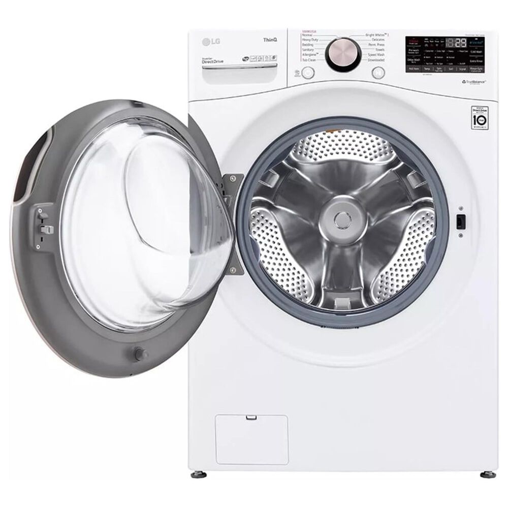 LG 4.5 Cu. Ft. Front Load Washer and 7.4 Cu. Ft. Gas Dryer Laundry Pair with Pedestal Storage Drawers in White, , large