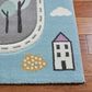 Safavieh Carousel 2"3" x 6" Grey and Light Blue Kids Runner, , large