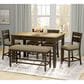 Golden Wave Furniture Sarasota 6-Piece Rectangular Dining Set in Brown and Black, , large