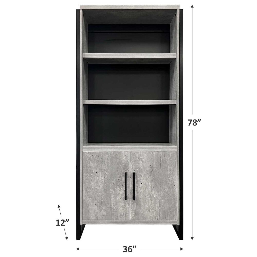 Wycliff Bay Mason 5-Shelf Bookcase with 2-Door in Black and Gray, , large