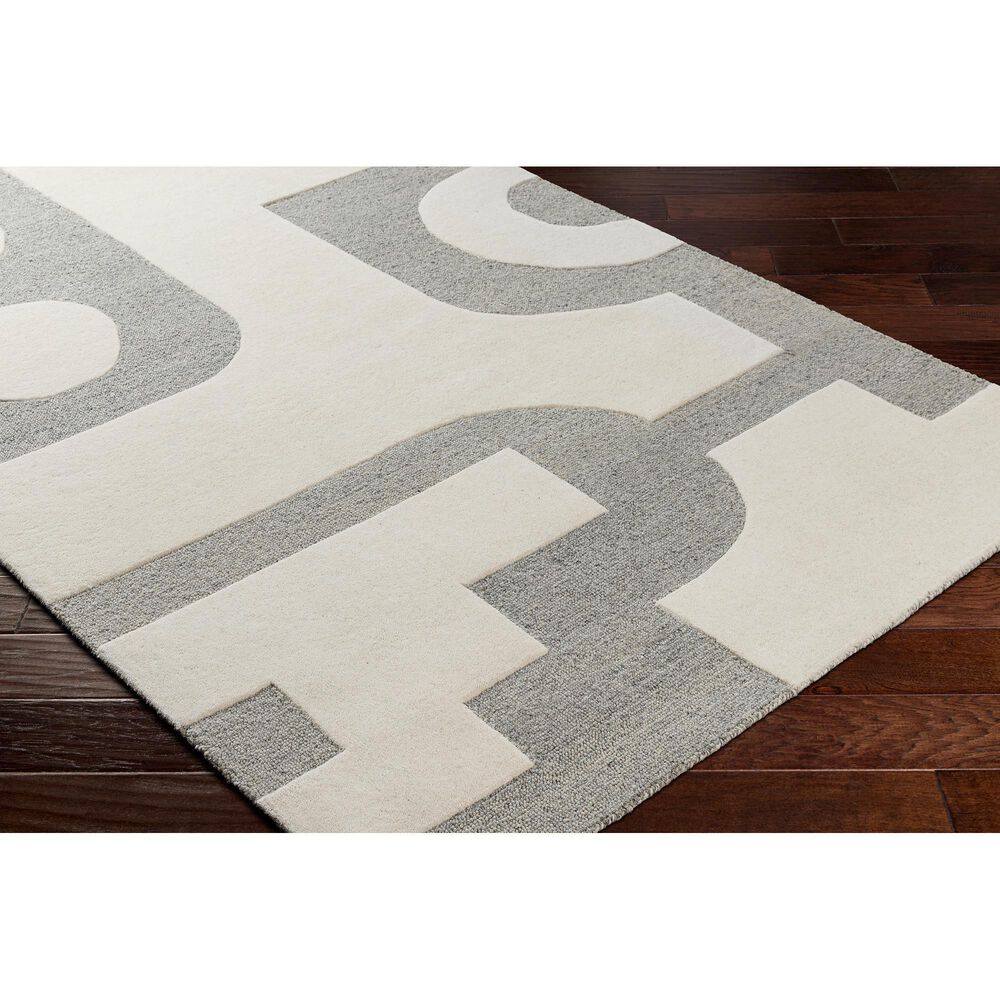 Surya Brook 5&#39; x 7&#39;6&quot; Beige and Charcoal Area Rug, , large