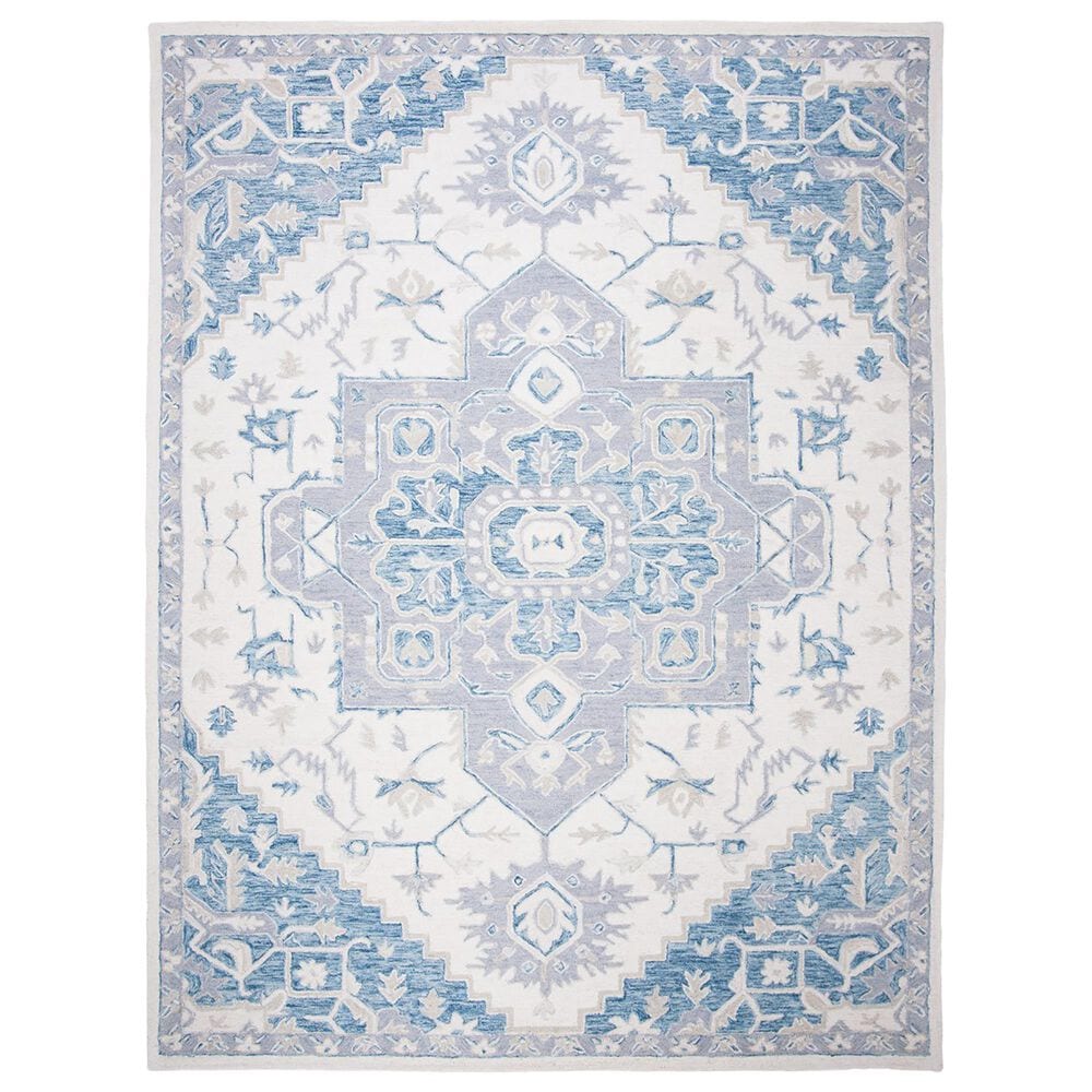 Safavieh Micro-Loop 10" x 14" Ivory and Navy Area Rug, , large