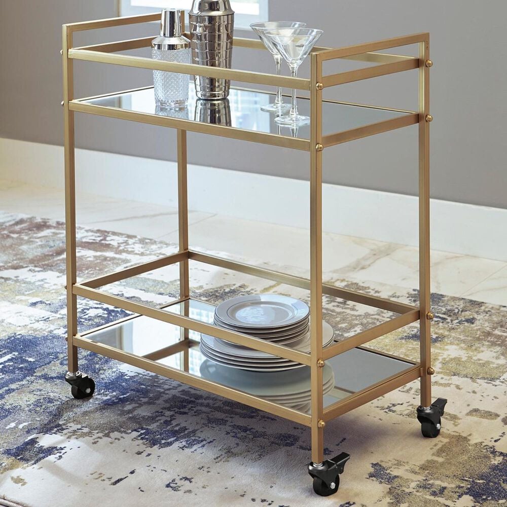 Signature Design by Ashley Kailman Bar Cart in Gold, , large