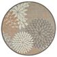 Nourison Aloha Floral 7"10" Round Natural Indoor/Outdoor Area Rug, , large