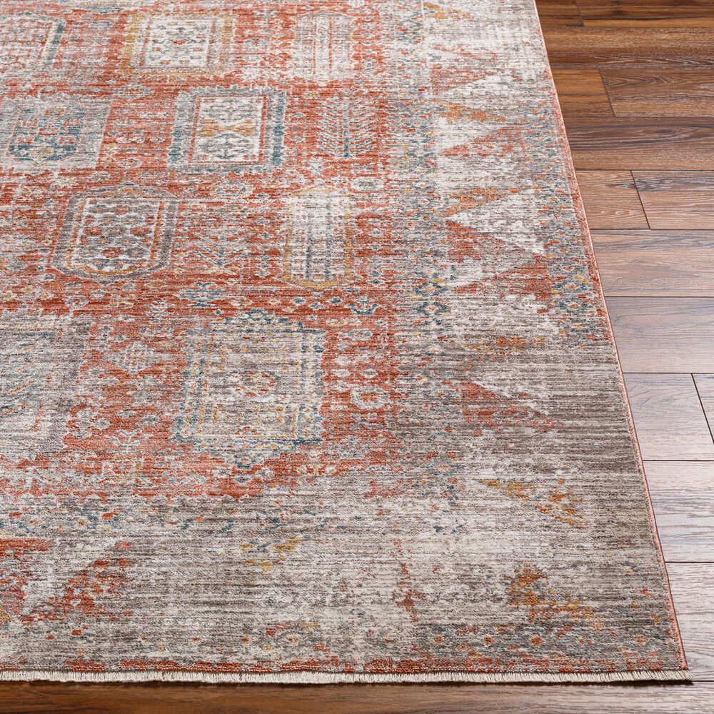 Surya Carlisle CSI2314 7&#39;10&quot; x 10&#39; Brick Red, Off-White, Medium Gray, Olive, Dark Blue and Dark Brown Area Rug, , large