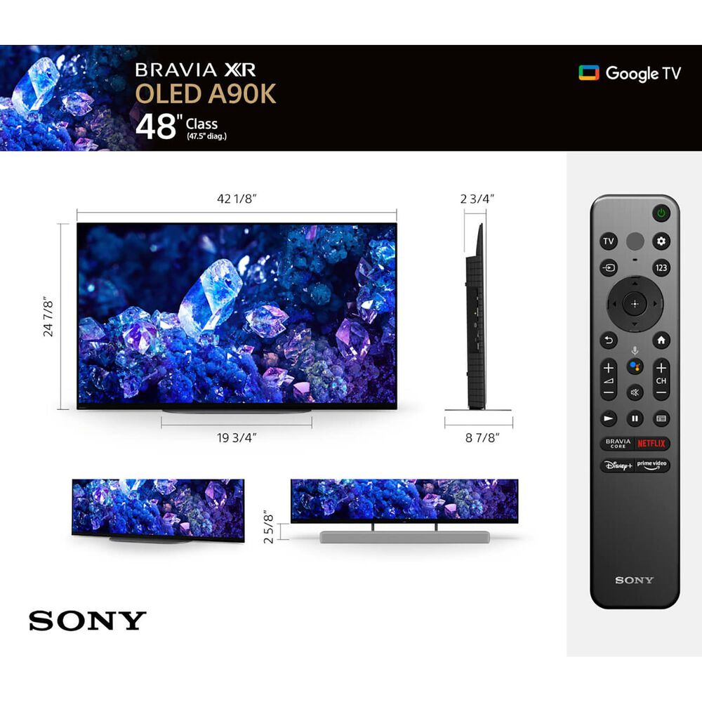 Sony 42&quot; 4K HDR OLED TV with Google Smart TV with 3.1 Channels Dolby Atmos Soundbar in Black, , large
