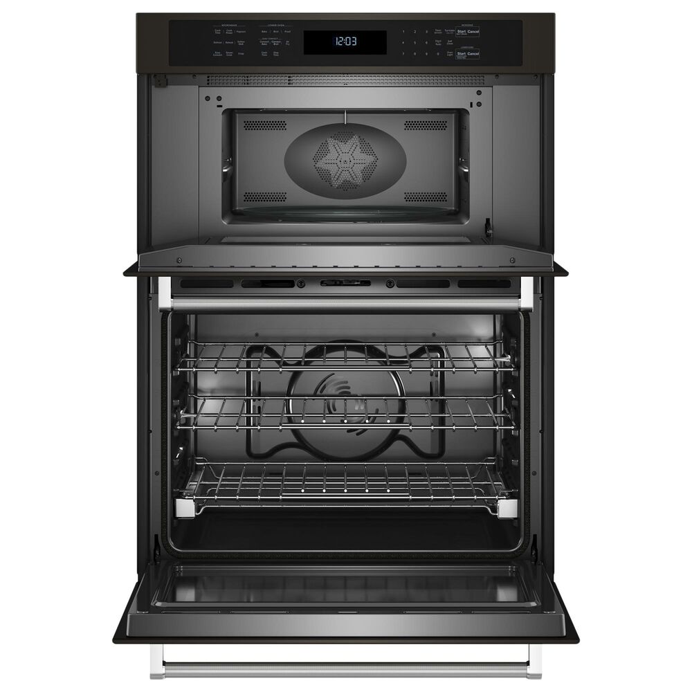 KitchenAid 27&quot; Electric Microwave Wall Oven Combo with Air Fry Mode in Black Stainless Steel, , large