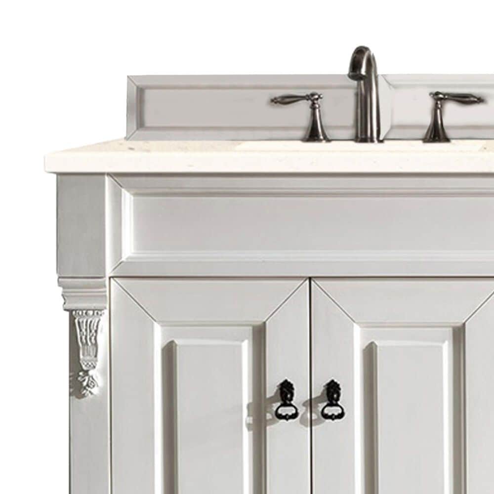 James Martin Brookfield 72&quot; Double Bathroom Vanity in Bright White with 3 cm Eternal Marfil Quartz Top and Rectangle Sink, , large