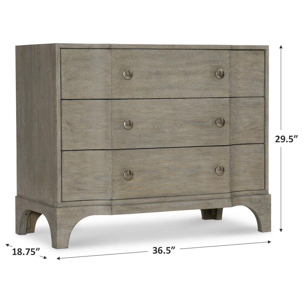 Bernhardt Albion 3 Drawer Nightstand in Weathered Grey, , large