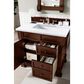 James Martin Brookfield 36" Single Bathroom Vanity in Warm Cherry with 3 cm Arctic Fall Solid Surface Top and Rectangle Sink, , large