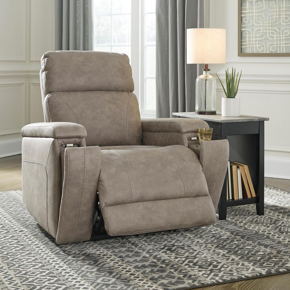 AMBROSE POWER ROCKER RECLINER WITH HEADREST AND LUMBAR SUPPORT