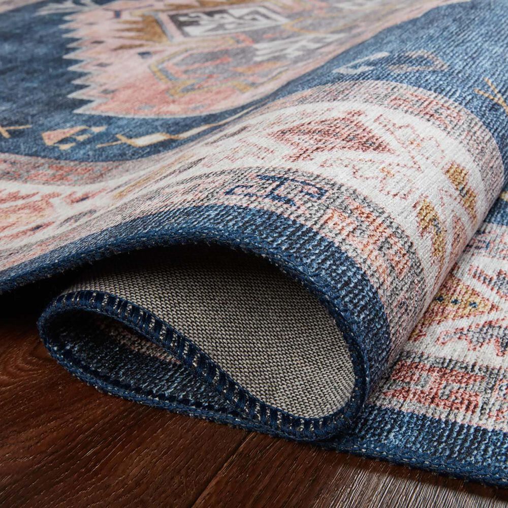 Loloi II Heidi 3&#39;6&quot; x 5&#39;6&quot; Denim and Blush Area Rug, , large