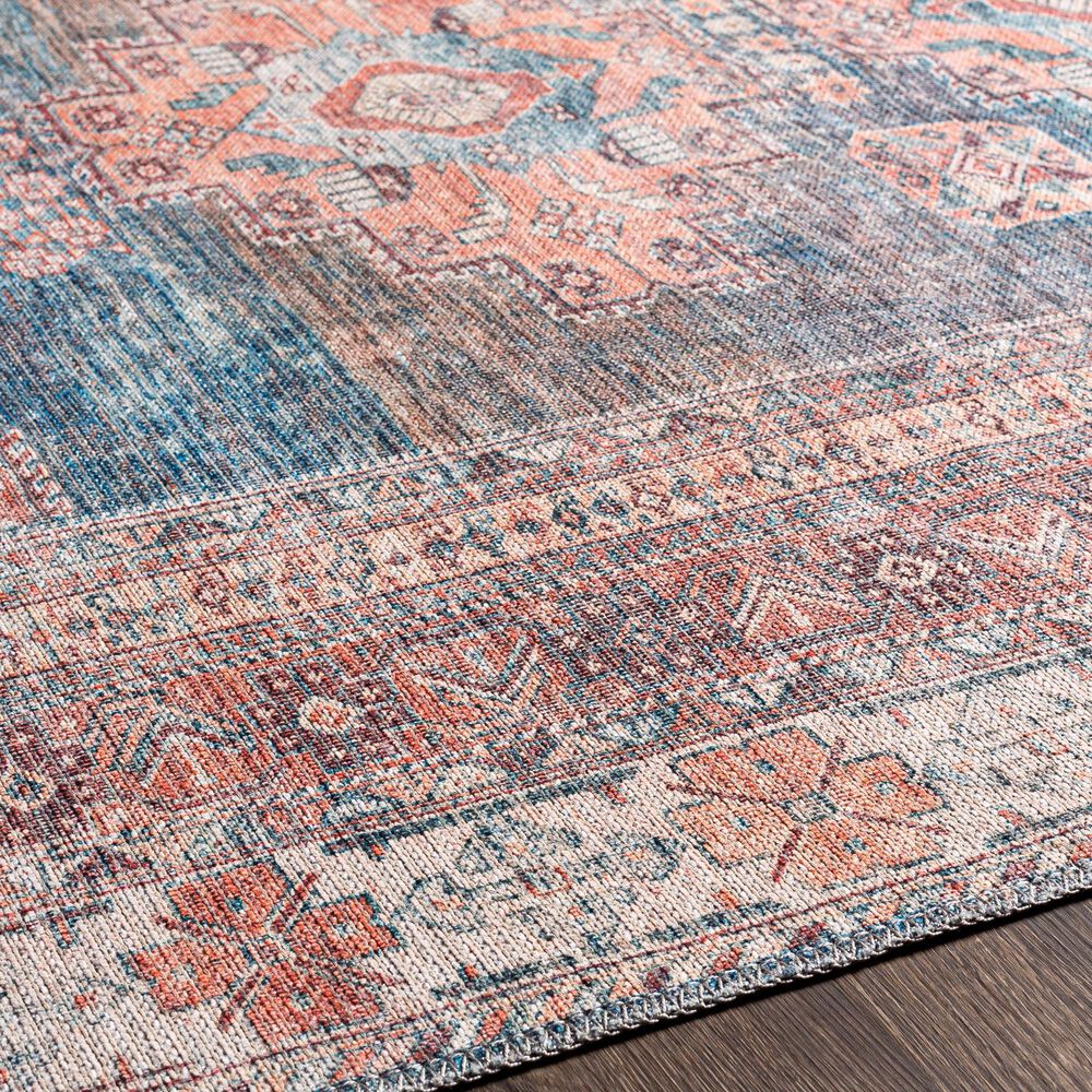 Surya Colin 2&#39;7&quot; x 12&#39; Blue, Dusty Coral, Brick Red, Dark Brown and Cream Runner, , large